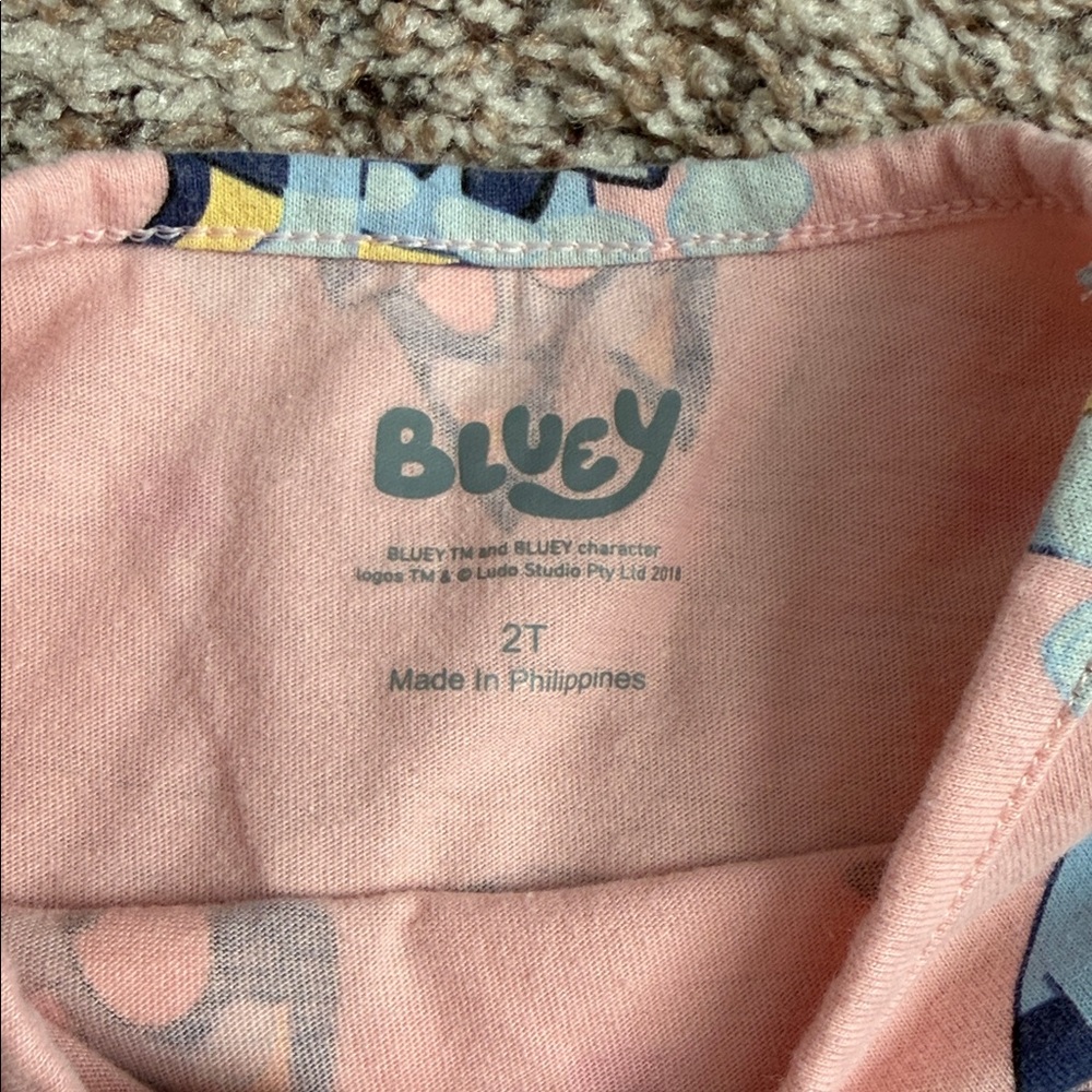TODDLER GIRL BLUEY LONG SLEEVE PEPLUM STYLE DRESS - Picture 6 of 8